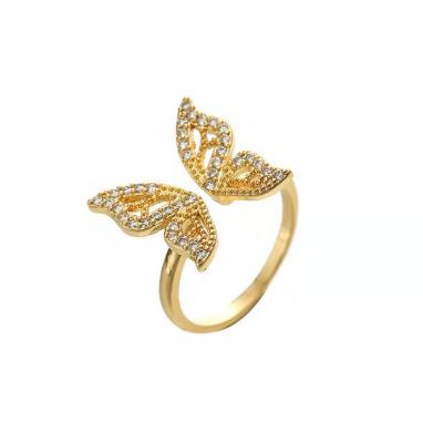 China BOHEMIA Fashion Delicate Animal Butterfly Ring With Gold Plated Opening Adjustable Ring Jewelry Birthday Gift for sale