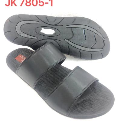 China Fashion Trend New Design PU Rubber Flat Shoes Men Casual Slipper By 2022 for sale