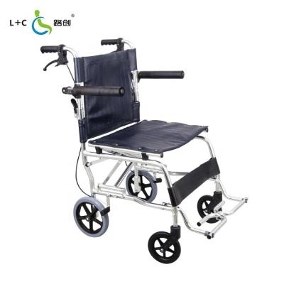 China Aluminum Alloy foldable aluminum wheelchair for disabled elderly light weight transfer for sale