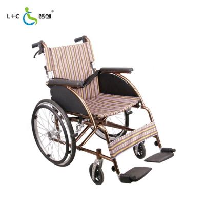 China Folding Hot sale hospital equipment lightweight portable travel steel wheelchair factory China for sale