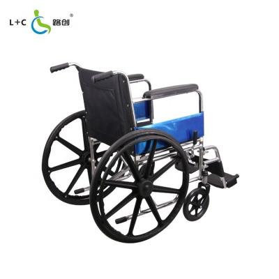 China Outdoor Homecare Hospital High quality manual steel wheelchair for the disabled and elderly China manufacture for sale