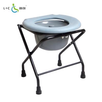 China Lightweight Professional Portable Folding Commode Chair With Disabled Toilet Seat Price for sale