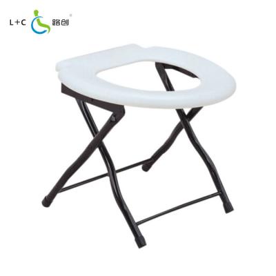 China Lightweight Foldable Portable Commode Chair Seat For Elderly Pregnancy for sale