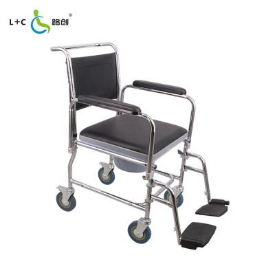 China Wholesale Best Quality Control Hospital Toilet Seat Steel Commode Wheelchair 150kg/330lbs for sale