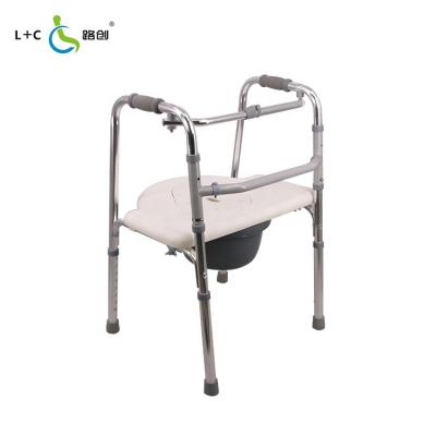 China Homecare Hospital High Level Outdoor Elderly Walking Aid Devices Medical Rehabilitation Walker With Commode for sale