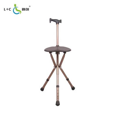 China Safty Convenient Equipment Non Slip Walking Stick With Seat For Elderly Disabled for sale