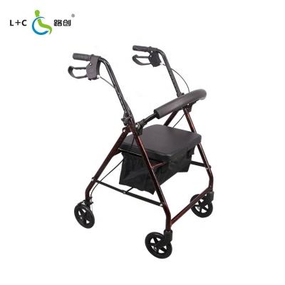 China Wholesale health care first class quality rollator with seat caddy for adult elderly for sale