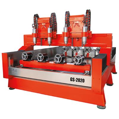 China Garment Shops Low Noise Two Heads Socket Four Axles Long Using GS-2020 Life Stone Column Engraving Machine for sale