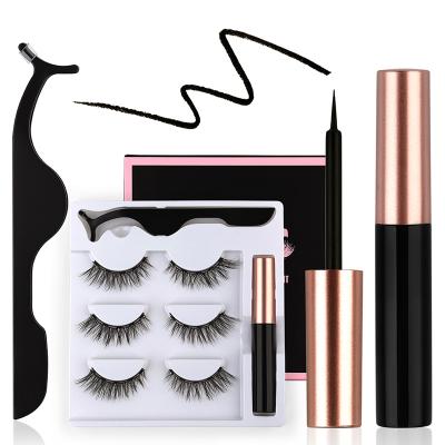 China 2021 Natural Full Strip Magnetic Lashes Lashes Eyelash Extensions Magnetic Eyelashes Stick 25mm 3D Mink Eyelashes for sale