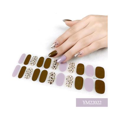 China 2021 Hot Sales Eco-friendly Material Strips Nail Decal Full Cover Solid Color DIY 5d Adhesive Nail Stickers for sale