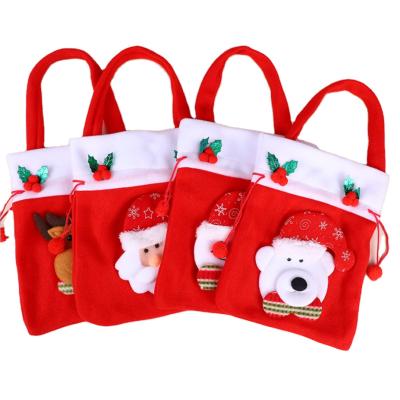 China Shock Resistance Christmas Velvet Drawstring Gift Bag Velvet Christmas Santa Sacks Bag for sale