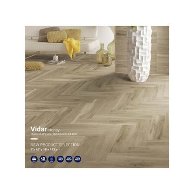 China Digital Printing 4.5/5/5.5/mm High Traffic Commercial Use Wood Wear Design Wholesale Gray SPC Resistance Flooring With Click Lock for sale