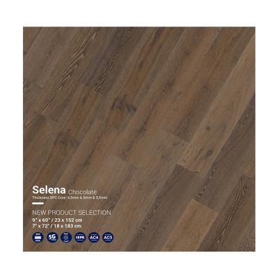 China Digital Printing 4.5/5/5.5/mm Eco-friendly Waterproof Original Wooden Design Chocolate SPC Flooring And Plastic Rigid Wall Panel With Click Lock for sale