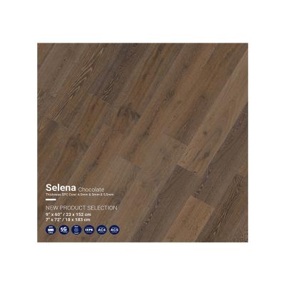 China Digital Printing 4.5/5/5.5/mm Eco-friendly Waterproof Original Wooden Design Chocolate SPC Flooring And Plastic Rigid Wall Panel With Click Lock for sale