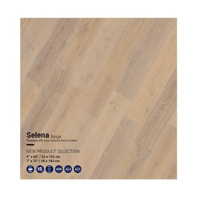 China Digital Printing 4.5/5/5.5/mm Eco-friendly Original Wooden Design Waterproof Plastic Rigid SPC Beige Flooring With Click Lock for sale