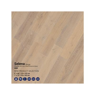 China Digital Printing 4.5/5/5.5/mm Wood Original Eco-friendly Design High Quality Waterproof Plastic Rigid SPC Beige Flooring With Click Lock for sale