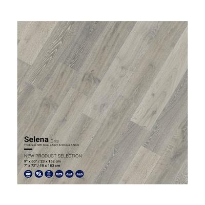 China Digital Printing 4.5/5/5.5/mm High Quality Waterproof Plastic Rigid SPC Gray Flooring With Click Lock Eco-friendly Original Wood Design for sale