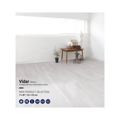 China Digital Printing 4.5/5/5.5/mm High Traffic Commercial Use Wear Design Wood Wholesale White SPC Resistance Flooring With Click Lock for sale