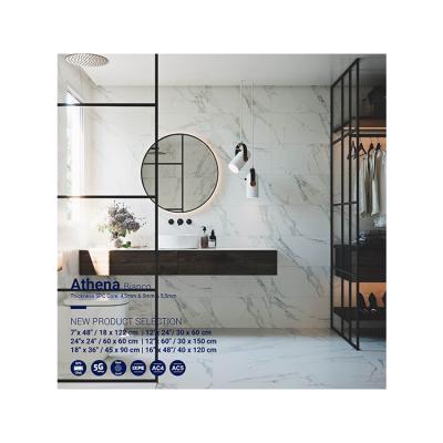 China Digital Printing 4.5/5/5.5mm Customized Design Statuario Luxury Italian Marble White Vinyl Flooring With UV Coating And Clicking System for sale