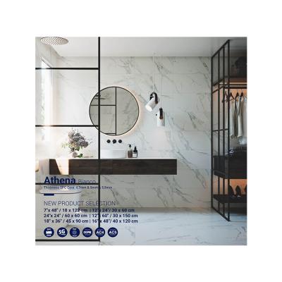 China Digital Printing 4.5/5/5.5mm Luxury Italian Marble Design Statuario Vinyl Flooring Custom White Wall Panel With UV Coating And Clicking System for sale