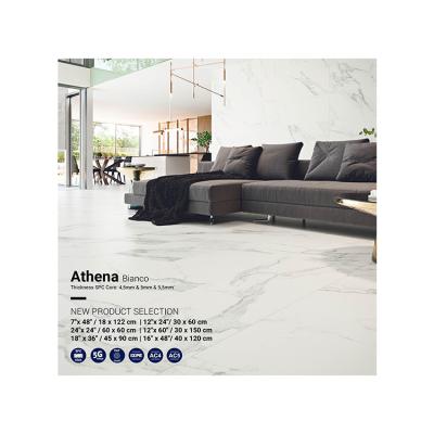 China Digital Printing 4.5/5/5.5mm Luxury Italian Marble Design Wholesale White Statuario Vinyl Flooring With UV Coating And Clicking System for sale