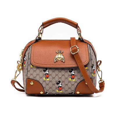 China Fashion New Trendy Micky Mouse Printing PU Leather Handbags for sale