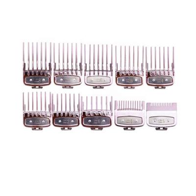 China Salon Metal Button Trimmer Guide Comb Plating Pink Limit Combs For Trimmer for sale