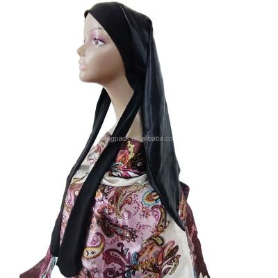 China Eco-Friendly Wholesale Silk Hood With Stretchable Brim Wrap Band Night Cap Sleep Hats for sale