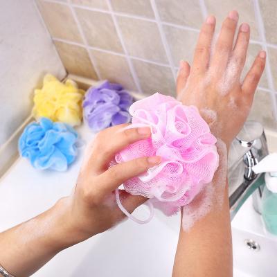 China EXFOLIATE Extra Large 75g Mesh Pouf Bath Shower Sponge Loofah Ball Scrubber For Bathroom Accessories for sale