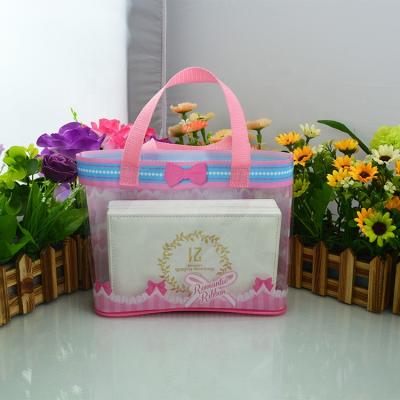 China Waterproof customerized colorful pink logo women shopping bags with handles waterproof PVC bag for sale