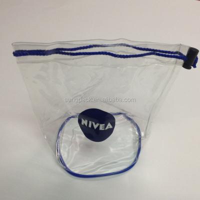 China Recyclable Vinyl PVC Drawstring Bag For Plastic Packaging Christmas Gift Bags Stand Up Pouch for sale