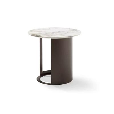 China Space-saving black Italian-style metal frame that saves space around the marble coffee table for sale