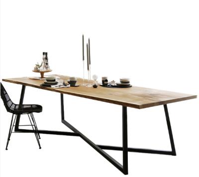 China Quality Industrial Durable Wind Vintage Style Wood Top Dining Table for sale