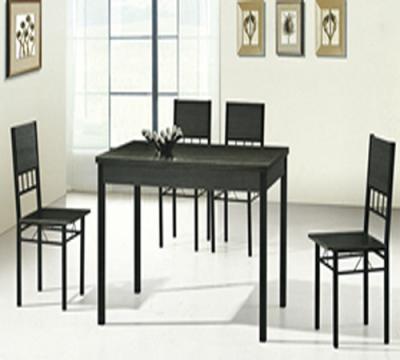 China Popular Antique Style Modern Minimalism Thick Tempered Glass Top Dining Table Set for sale