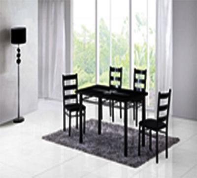 China Cheap Antique Style Minimalist Design Price Glass Top Dining Table Set for sale