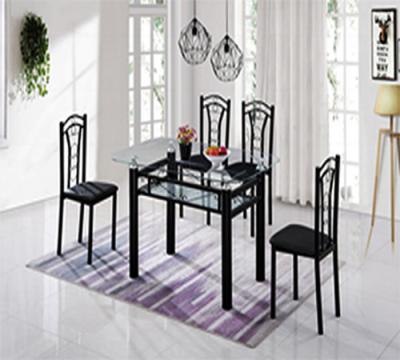 China Hot Selling High Quality Modern Style Modern Style Dining Table Glass Top Set for sale