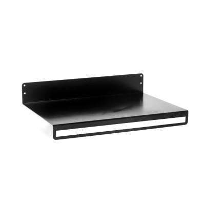 China Smooth Hosted Wide Shaped Black Metal Wall Shelf for sale