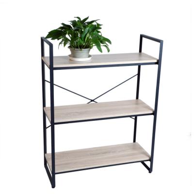 China Vintage Contemporary Widely Used Quality Black Metal Shelf With Wood Layers for sale