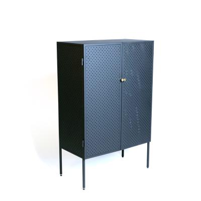 China Traditional real quality modern metal vertical black storage cabinet with doors for sale