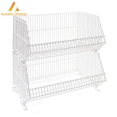 China Sustainable supermarket and store display basket / home organizer /floor rack sets for sale