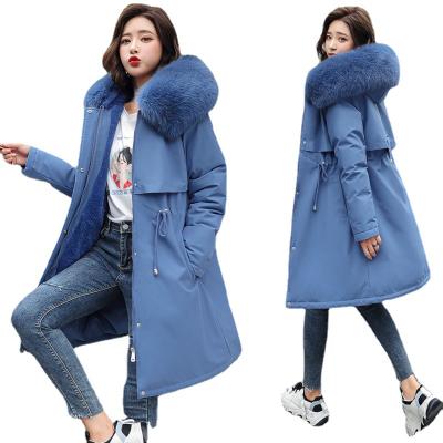 China 2021 winter women's winter parkas coats fur winter jackets warm snow coat jacket Anti-wrinkle collar hooded thick section parkas for sale