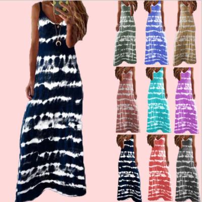 China 2021 New Summer Anti-wrinkle Bandwidth Vest Hanging Loose Printed Outdoor Casual Dress for sale