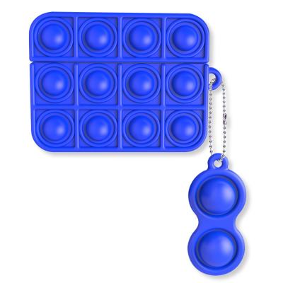 China Unique 3D Silicone Worry Relief Stress Reliever Puzzle Push Bubble Wiggle Sensory Toy Game Soft Earphone Cover Case For Airpod pro for sale