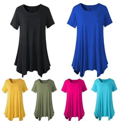 China Anti-static factory summer custom women dress clothing dress candy color short sleeve T-shirt maxi dress for sale