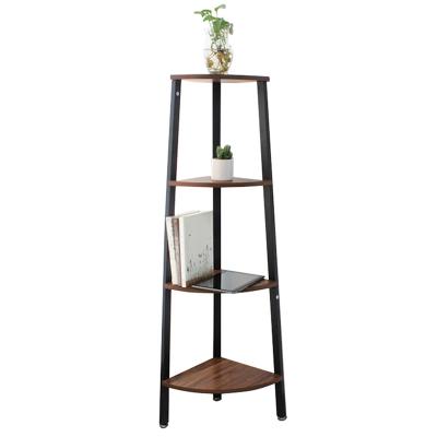 China Contemporary Triangle Bookcase Shelf Rattan Wall Shelf Stand Decor Corner Shelf For Room for sale