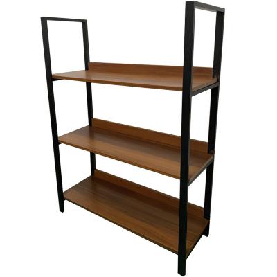 China (Others) Home Office Furniture Adjustable Chipboard And Metal Rack 3-Layer Brown Book Showcase for sale