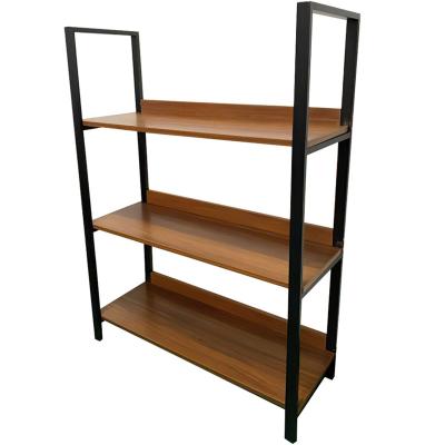 China Living Room 3-Tier Minimalist Vintage Furniture Rustic Corner Long Shelf Mancraft Bookcase for sale