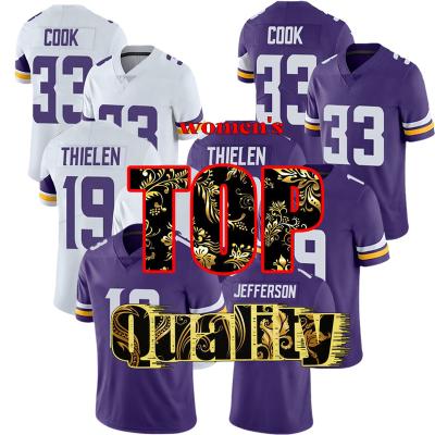 China Justin Jefferson 19 Adam Thielen 33 Dalvin Antibacterial Women's Cook American Football Jersey Stich S-5XL 18 for sale