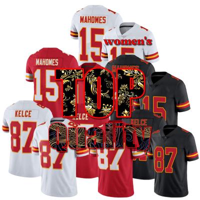 China Patrick Mahomes 87 Travis Kelce American Football Jersey Stich S-5XL Antibacterial Women's 15 for sale