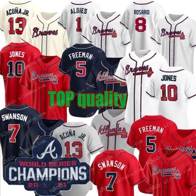 China Antibacterial 2021 World Series champions patch 7 swanson dansby brave baseball tank tops stitched S-5XL men women youth for sale